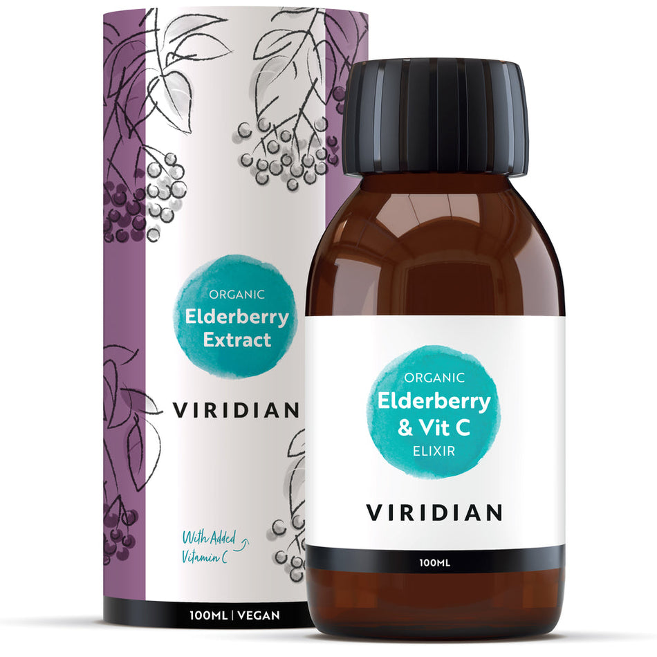 Viridian Organic Elderberry Extract Elixir 100ml - MicroBio Health™