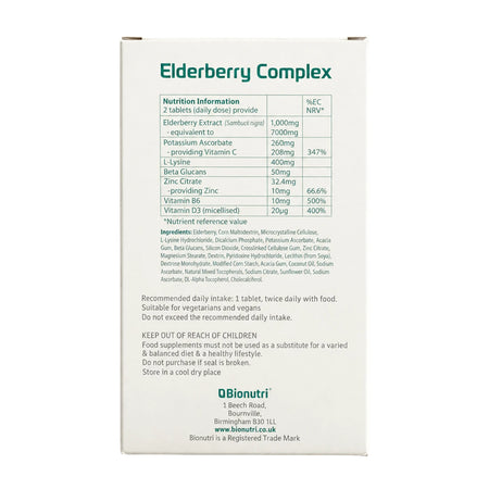 Bionutri Elderberry Complex 90 Tablets - MicroBio Health™