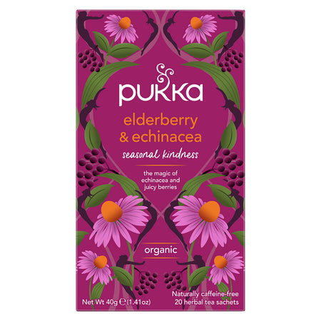Pukka Herbs Organic Elderberry & Echinacea 20 Tea Bags - MicroBio Health™