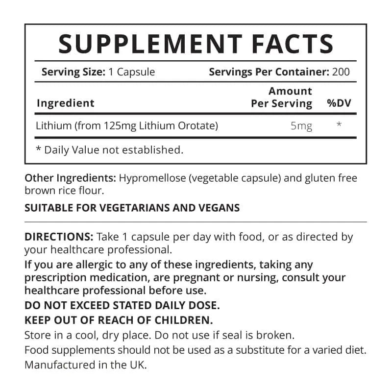 Good Health Naturally Lithiumm Balance 200 Capsules