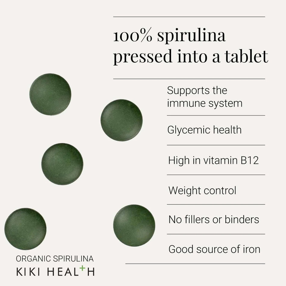 KIKI Health Organic Spirulina Tablets 200 tablets - MicroBio Health™