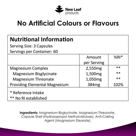 New Leaf Products Magnesium Threonate Complex 180 Capsules - MicroBio Health™