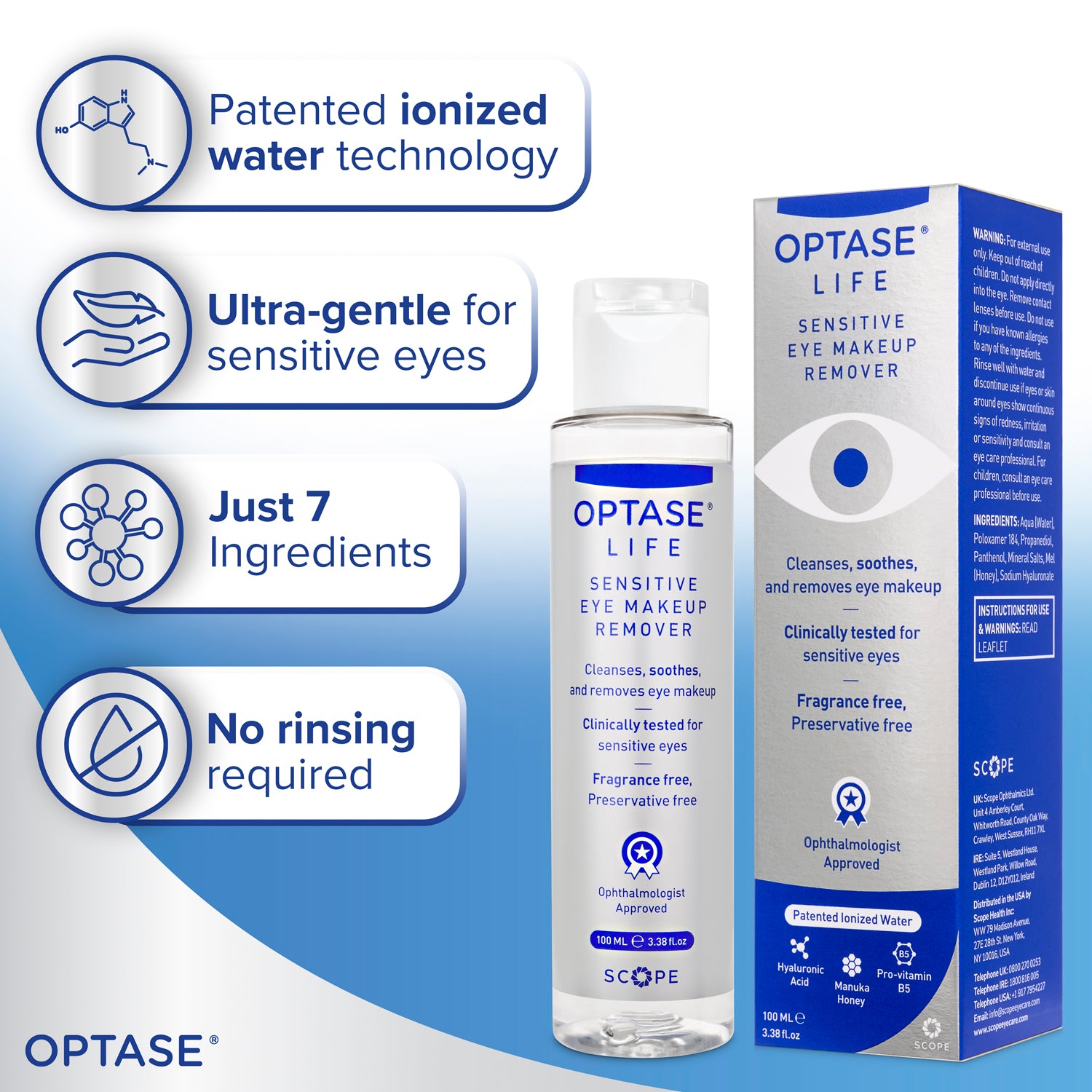 Optase Life Sensitive Eye Makeup Remover 100ml - MicroBio Health™