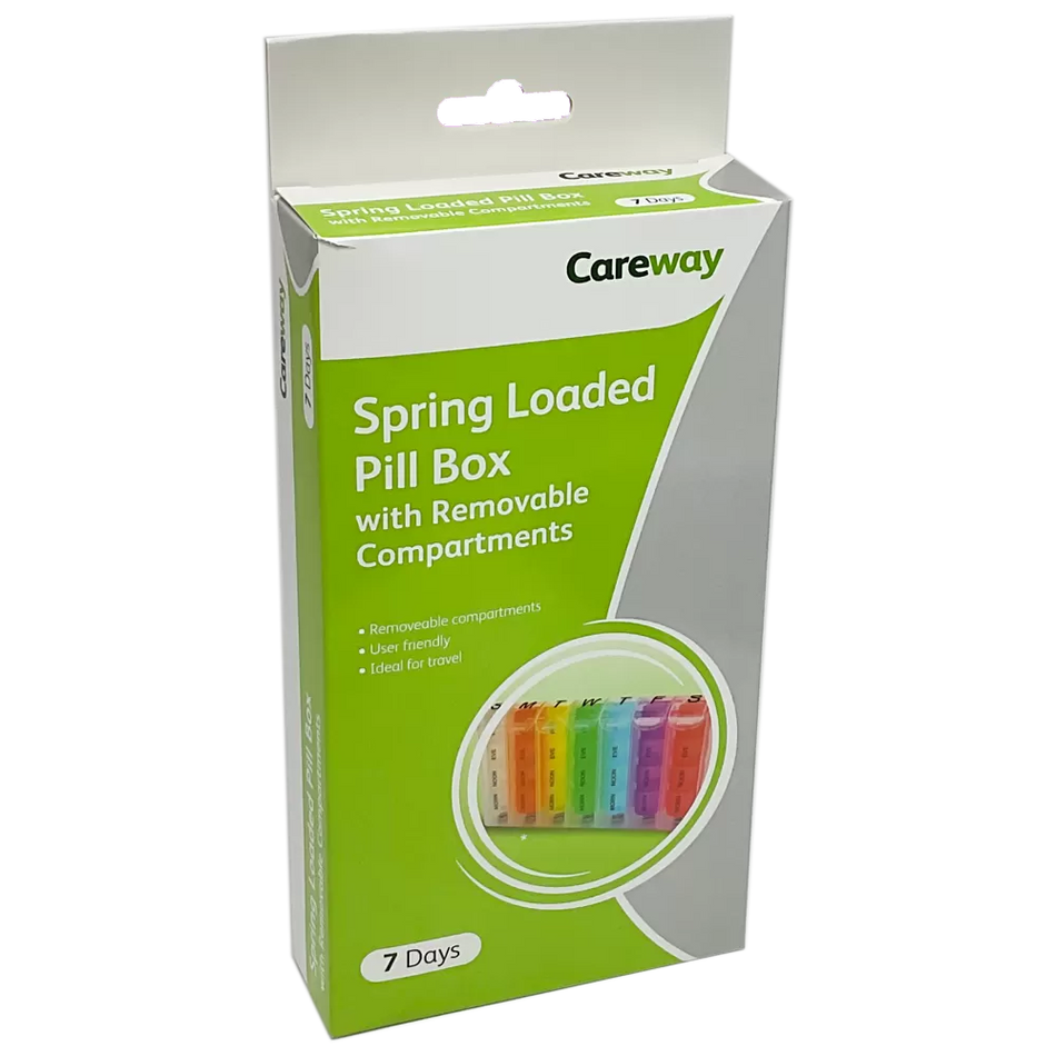 Careway 7 Day Spring Loaded Pill Box