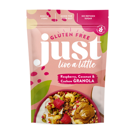 Just Live A Little Raspberry, Coconut &Cashew Granola 360g - MicroBio Health™