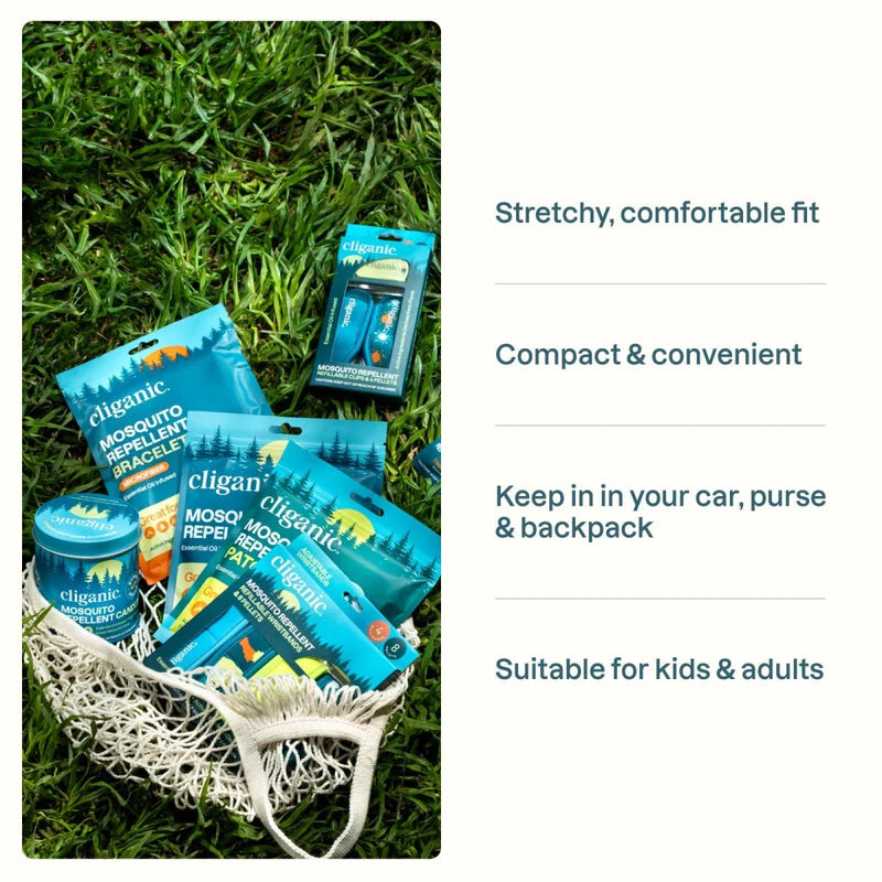 Mosquito Repellent Bracelets 10 Pack - Elastic, Essential Oil Infused & DEET-Free