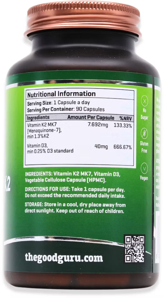 TheGoodGuru - Organic Vitamin D & k2 90 Capsules - MicroBio Health™