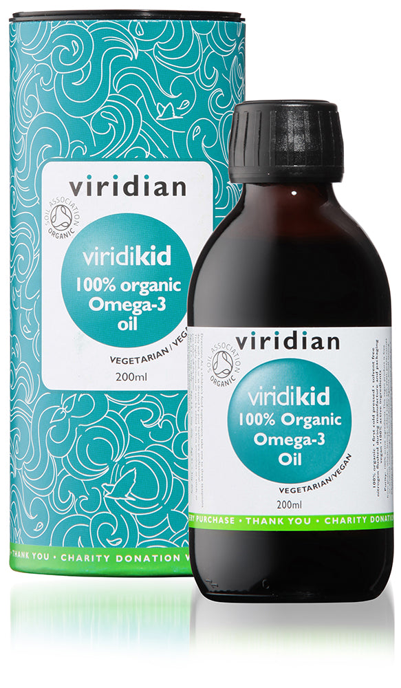 Viridian Organic viridiKid Nutritional Omega 3 Oil 200ml - MicroBio Health