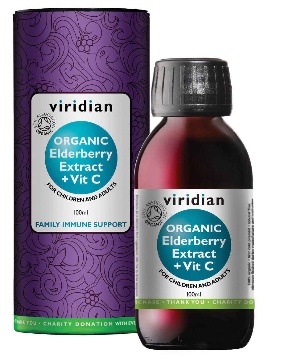 Viridian Organic Elderberry Extract Elixir 100ml - MicroBio Health
