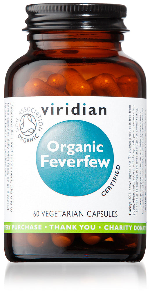 Viridian Organic Feverfew 350mg Veg Caps 60 - MicroBio Health