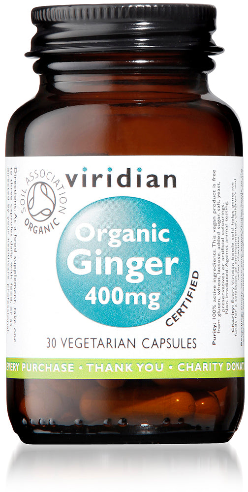 Viridian Organic Ginger Root 400mg Veg Caps 30 - MicroBio Health