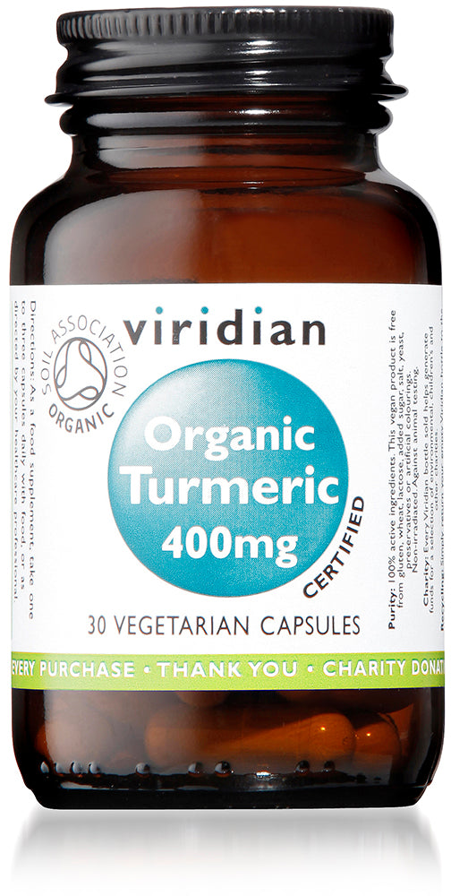 Viridian Organic Turmeric 400mg Veg Caps 30 - MicroBio Health