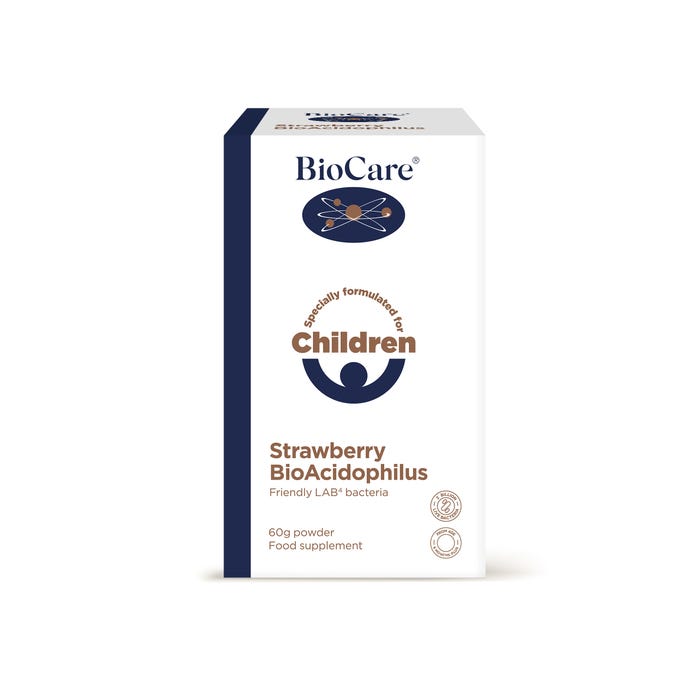 BioCare Children's Strawberry BioAcidophilus 60g - MicroBio Health