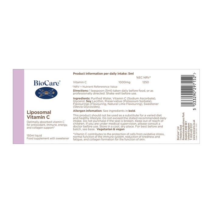 BioCare Liposomal Vitamin C 150ml - MicroBio Health