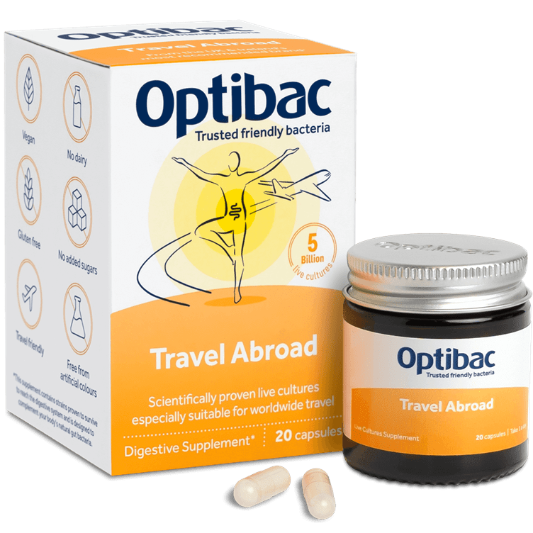 OptiBac For Travelling Abroad 20 Capsules - MicroBio Health