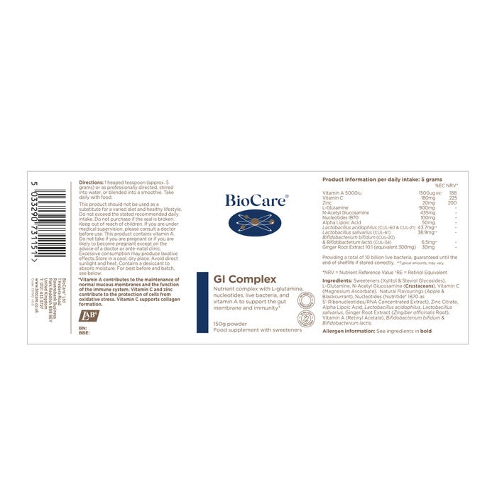 BioCare GI Complex 150g - MicroBio Health