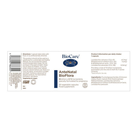BioCare AnteNatal BioFlora 30 Capsules - MicroBio Health