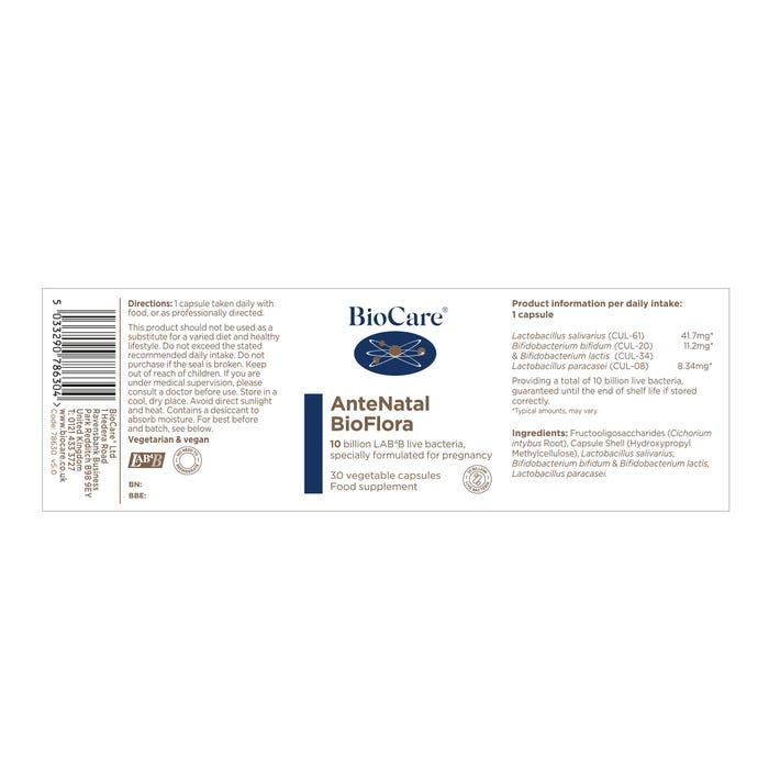 BioCare AnteNatal BioFlora 30 Capsules - MicroBio Health