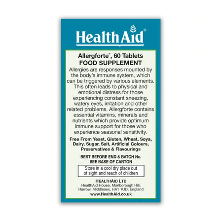 Health Aid Allergforte 60 tabs - MicroBio Health