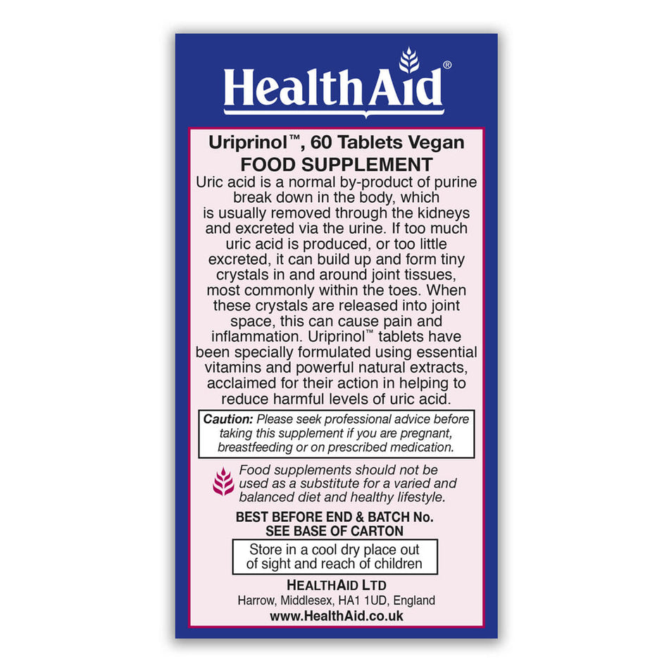 Health Aid Uriprinol 60 Tablets