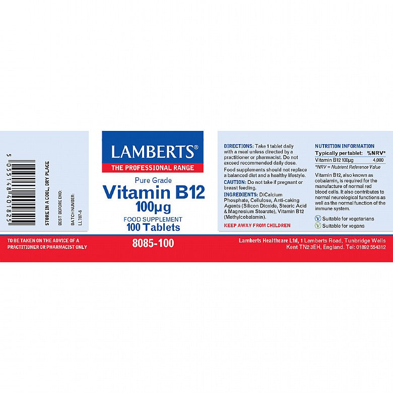 Lamberts Vitamin B12 100ug 100 Tablets