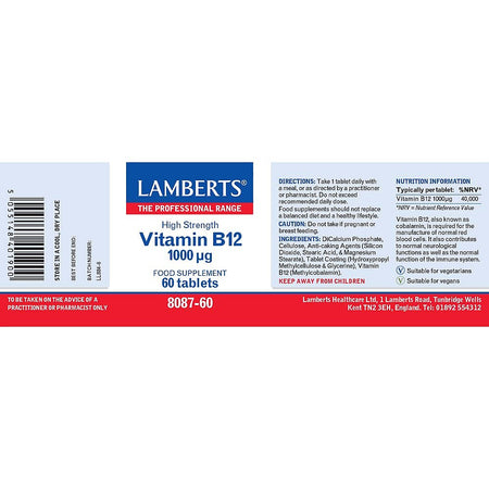 Lamberts Vitamin B12 1000ug 60 tabs - MicroBio Health