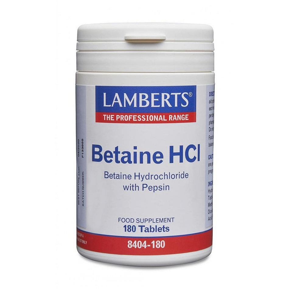 Lamberts Betaine HCL With Pepsin 180 Tablets
