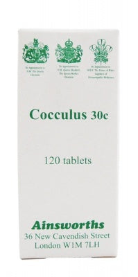 
            
                Load image into Gallery viewer, Ainsworths Cocculus 30c 120 Tablets
            
        