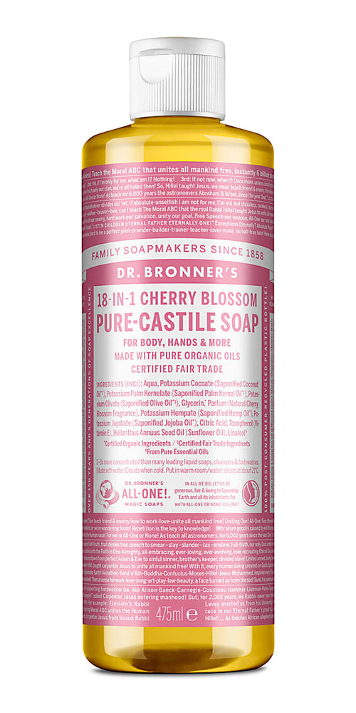 
            
                Load image into Gallery viewer, Dr Bronner&amp;#39;s Pure Castile Liquid Soap Cherry Blossom 475ml
            
        