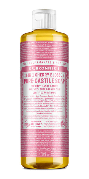 
            
                Load image into Gallery viewer, Dr Bronner&amp;#39;s Pure Castile Liquid Soap Cherry Blossom 475ml
            
        