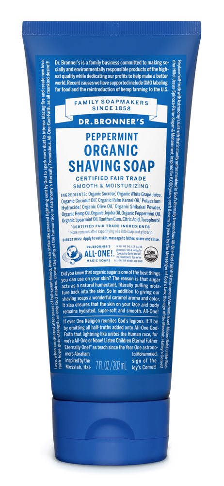 Dr Bronner's Organic Shaving Soap Peppermint 207ml