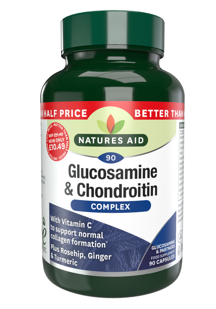 Natures Aid Glucosamine & Chondroitin Complex 90 Capsules - MicroBio Health