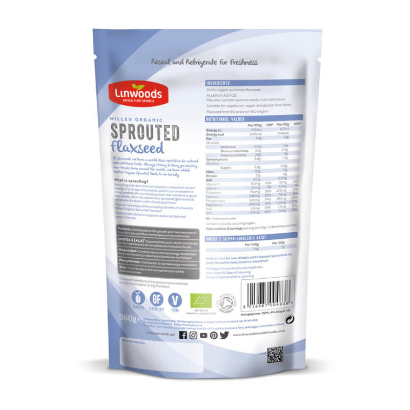 Linwoods Milled Organic Sprouted Flaxseed 360g – MicroBio Health™