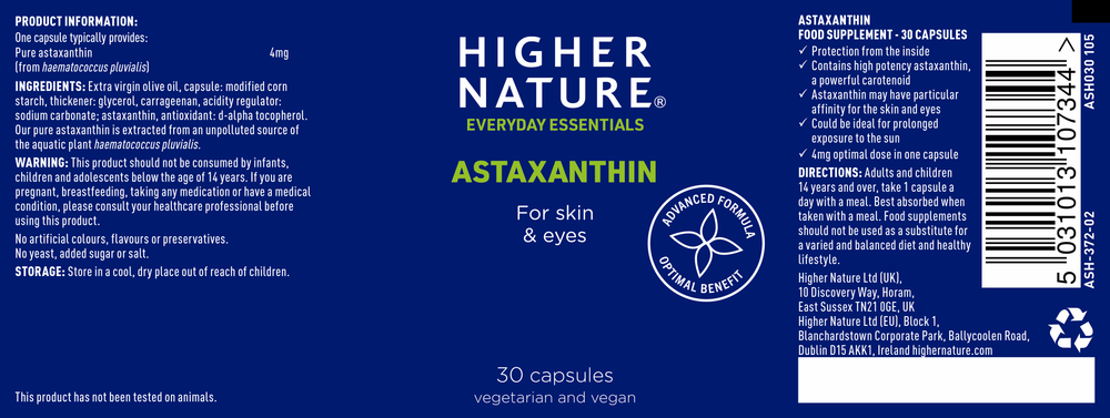 
            
                Load image into Gallery viewer, Higher Nature Astaxanthin Capsules 30 - MicroBio Health
            
        
