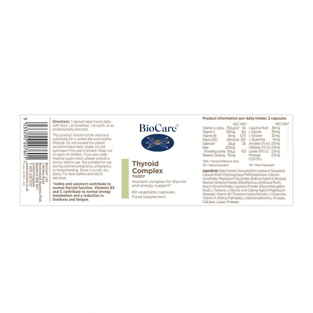 
            
                Load image into Gallery viewer, BioCare Thyroid Complex 60 Caps - MicroBio Health
            
        
