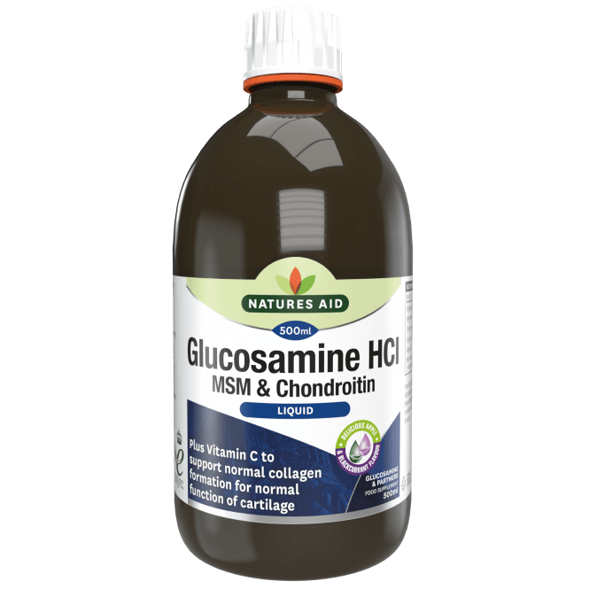 Natures Aid Glucosamine HCl, MSM & Chondroitin Liquid 500ml