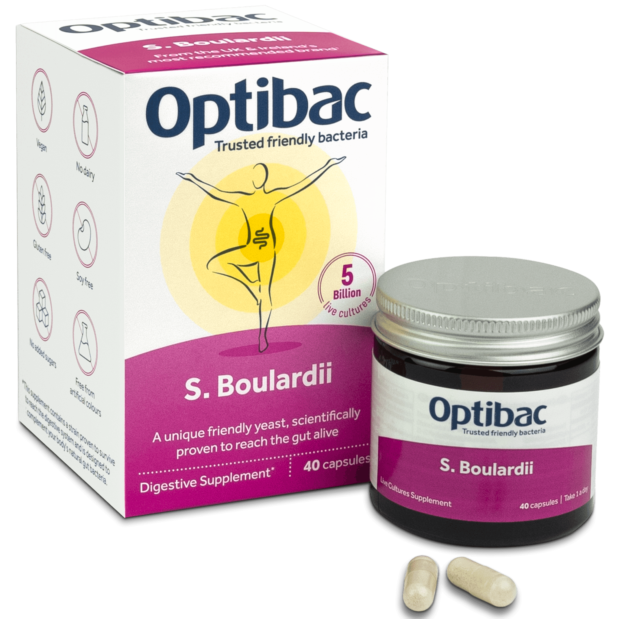 OptiBac Saccharomyces boulardii 40 capsules - MicroBio Health