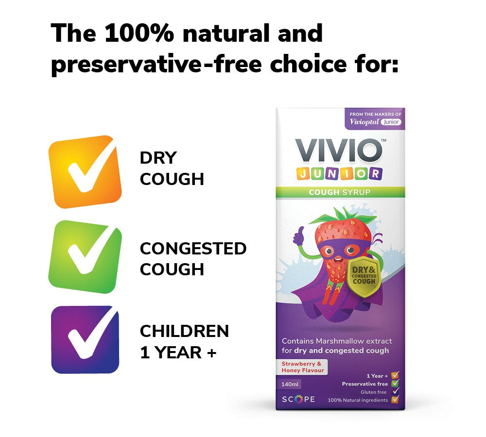 
            
                Load image into Gallery viewer, Vivio Junior Cough Syrup 140ml - MicroBio Health
            
        